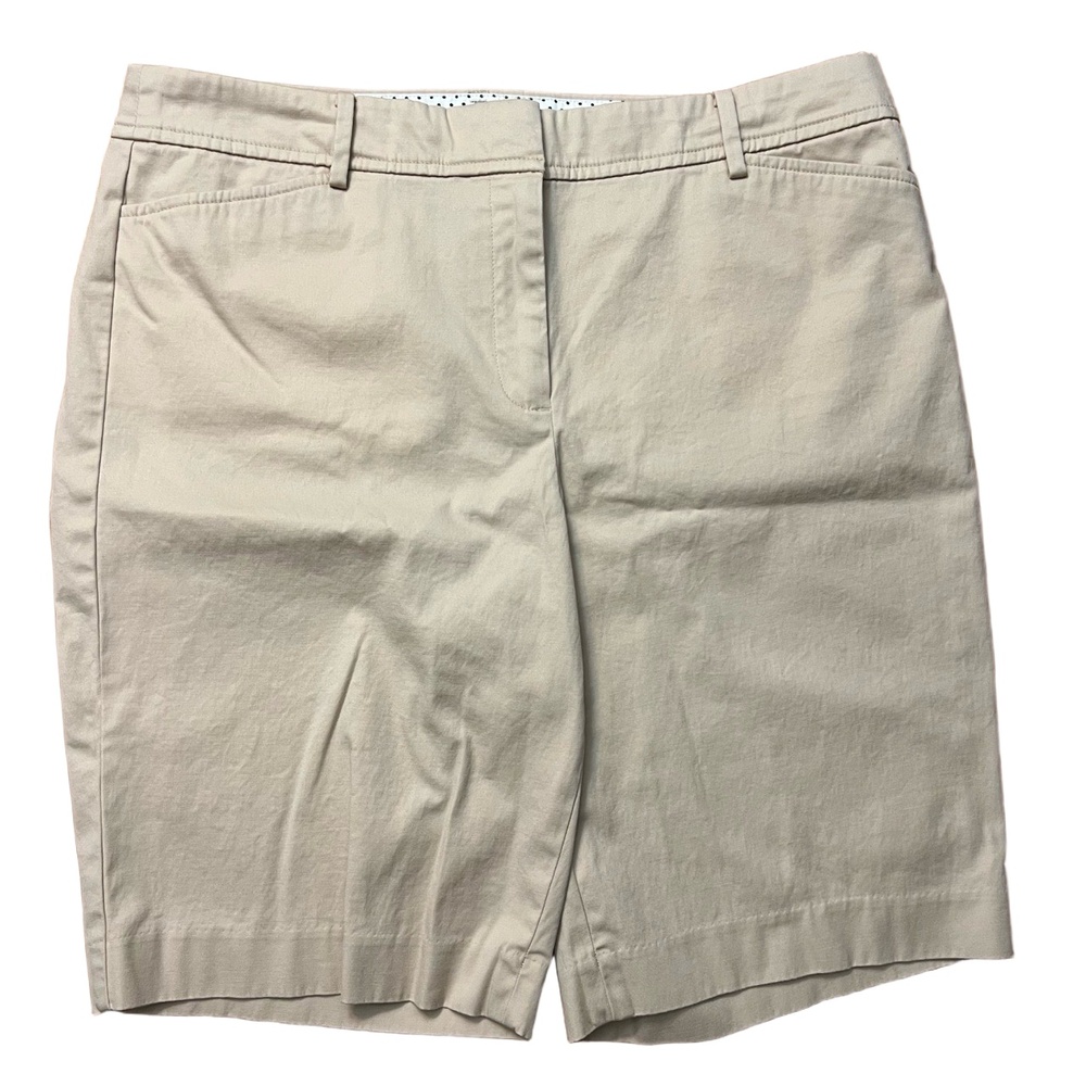 EUC Talbots Beige Zip Fly Belt Loops Front Pockets Womens Shorts Size 12